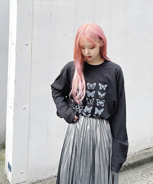 Figments（フィグメンツ）の「バタフライロンT（Tシャツ/カットソー・レディース・ブラック・FREE）」の9枚目の写真