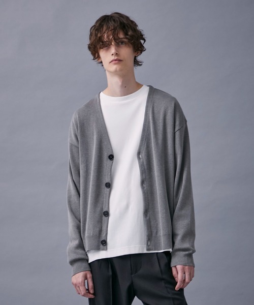 PUBLIC TOKYO（パブリックトウキョウ）の「〈洗える〉コンフォートリラックスルーズカーディガン（カーディガン/ボレロ・メンズ・ブラック/グレー/ブルー/グリーン・1/2）」の3枚目の写真
