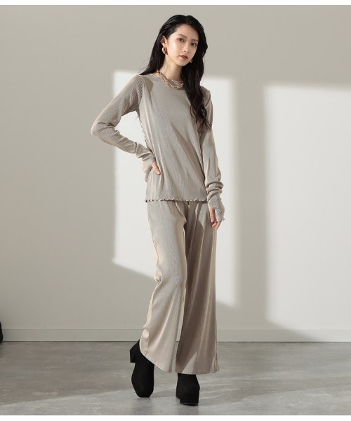 LATINA(ラティーナ)の「配色リブセミフレアパンツ(その他パンツ・レディース・ブラック系その他・FREE)」の9枚目の写真