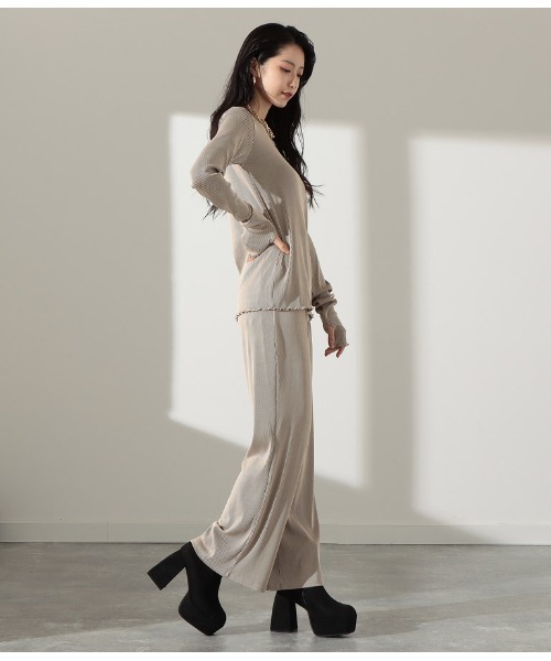 LATINA(ラティーナ)の「配色リブセミフレアパンツ(その他パンツ・レディース・ブラック系その他・FREE)」の10枚目の写真