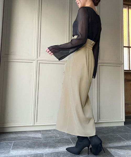 JUNOAH（ジュノア）の「ハイウエストチャイナスリットスカート