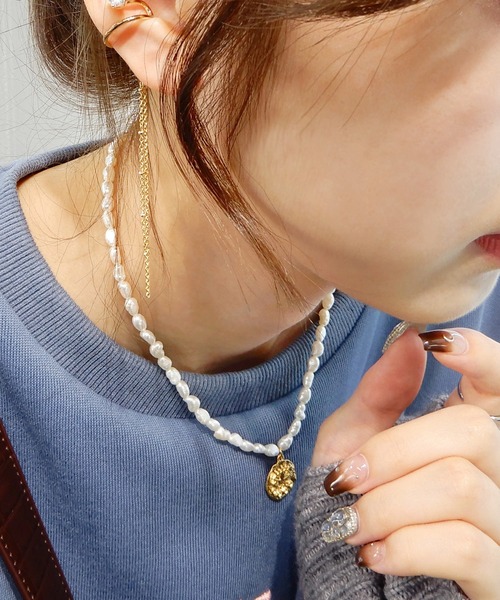 minia（ミニア）の「メタルプレートパールネックレス（ネックレス・レディース・シルバー/ゴールド・FREE）」の13枚目の写真