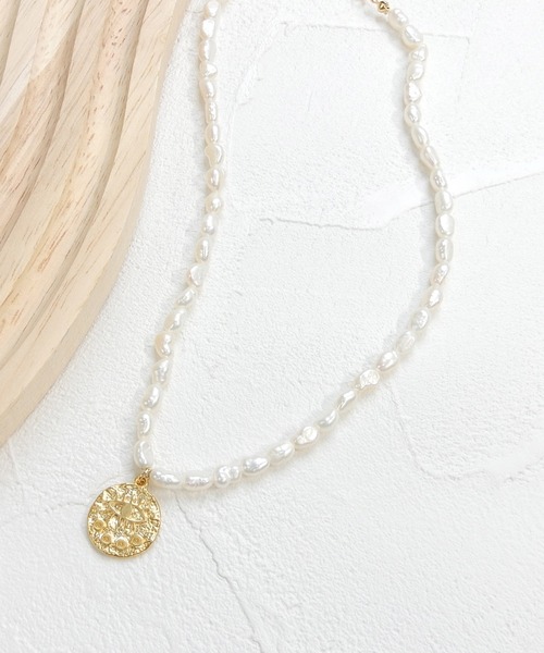 minia（ミニア）の「メタルプレートパールネックレス（ネックレス・レディース・シルバー/ゴールド・FREE）」の10枚目の写真