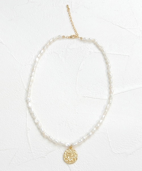 minia（ミニア）の「メタルプレートパールネックレス（ネックレス・レディース・シルバー/ゴールド・FREE）」の9枚目の写真