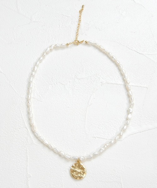 minia（ミニア）の「メタルプレートパールネックレス（ネックレス・レディース・シルバー/ゴールド・FREE）」の8枚目の写真