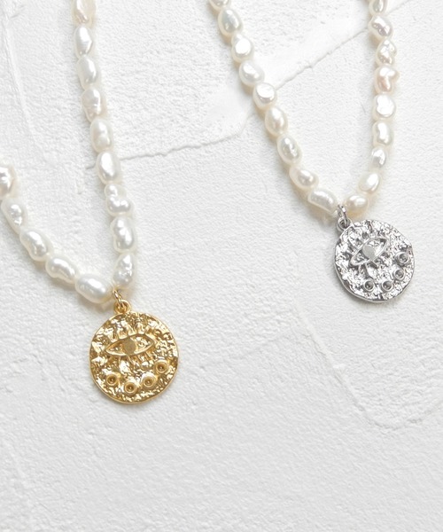 minia（ミニア）の「メタルプレートパールネックレス（ネックレス・レディース・シルバー/ゴールド・FREE）」の7枚目の写真