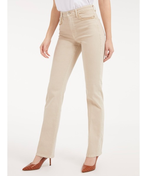 Guess(ゲス)の「Eco '80s Chain Detail Straight Jeans(デニムパンツ・レディース・ベージュ・26inch/27inch/24inch/25inch)」の3枚目の写真