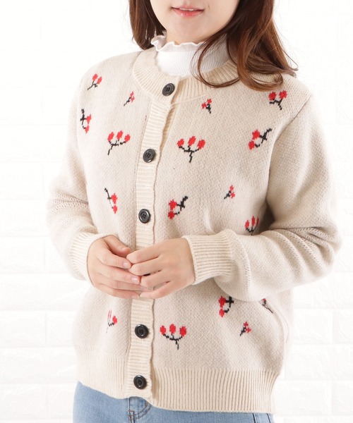 KANEKOISAO チェリーモチーフニットカーディガン セール】チェリーニットカーディガン（カーディガン/ボレロ）｜Lace