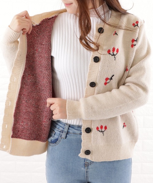KANEKOISAO チェリーモチーフニットカーディガン セール】チェリーニットカーディガン（カーディガン/ボレロ）｜Lace