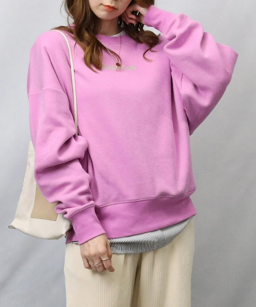 HONEYSUCKLE ROSE（ハニーサックルローズ）の「【HONEYSUCKLE ROSE】ＭＯＣＯＭＯＣＯクルー（スウェット・レディース・イエロー/ピンク/グリーン/ブラック/ブルー/ホワイト・M/L）」の6枚目の写真