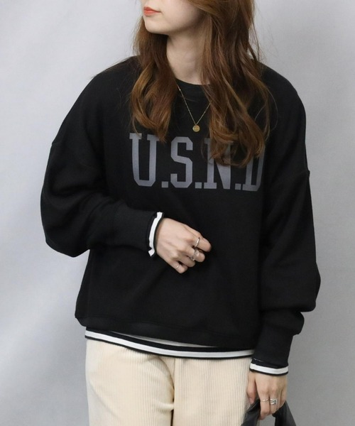 HONEYSUCKLE ROSE（ハニーサックルローズ）の「【HONEYSUCKLE ROSE】ＭＯＣＯＭＯＣＯクルー（スウェット・レディース・イエロー/ピンク/グリーン/ブラック/ブルー/ホワイト・M/L）」の3枚目の写真