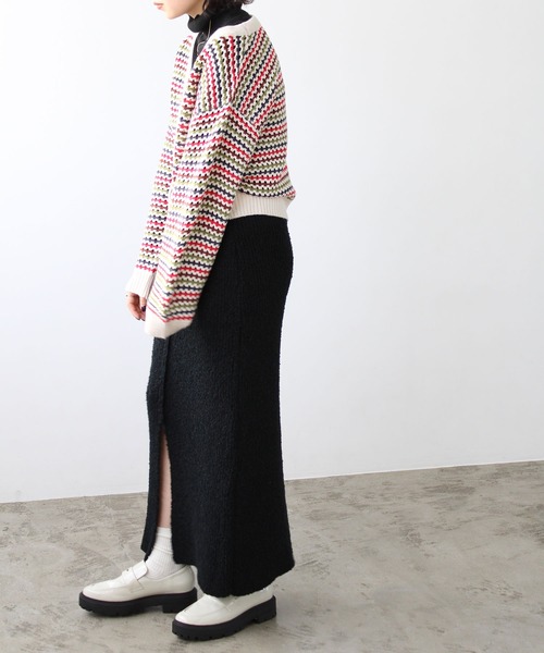 GeeRA(ジーラ)の「ブークレ素材ニットタイトスカート(スカート・レディース・オレンジ/ブルー/ブラック・LARGE/MEDIUM/SMALL)」の7枚目の写真