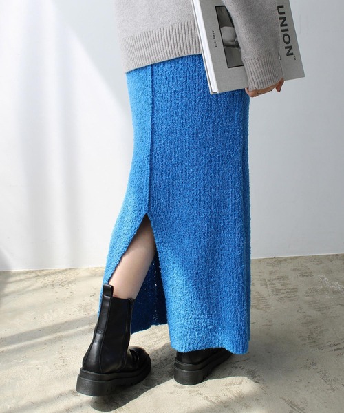 GeeRA(ジーラ)の「ブークレ素材ニットタイトスカート(スカート・レディース・オレンジ/ブルー/ブラック・LARGE/MEDIUM/SMALL)」の9枚目の写真