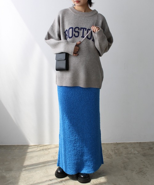 GeeRA(ジーラ)の「ブークレ素材ニットタイトスカート(スカート・レディース・オレンジ/ブルー/ブラック・LARGE/MEDIUM/SMALL)」の10枚目の写真