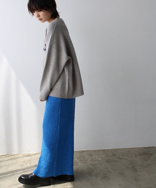 GeeRA(ジーラ)の「ブークレ素材ニットタイトスカート(スカート・レディース・オレンジ/ブルー/ブラック・LARGE/MEDIUM/SMALL)」の11枚目の写真