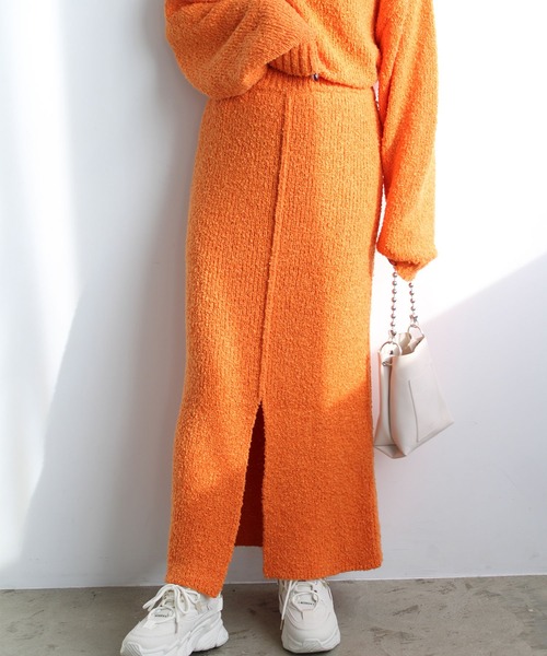 GeeRA(ジーラ)の「ブークレ素材ニットタイトスカート(スカート・レディース・オレンジ/ブルー/ブラック・LARGE/MEDIUM/SMALL)」の13枚目の写真
