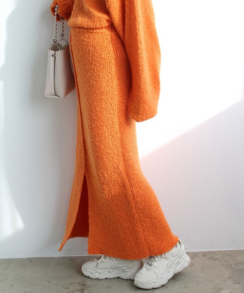 GeeRA(ジーラ)の「ブークレ素材ニットタイトスカート(スカート・レディース・オレンジ/ブルー/ブラック・LARGE/MEDIUM/SMALL)」の14枚目の写真