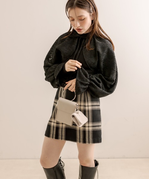 OLIVE des OLIVE(オリーブデオリーブ)の「ボレロ×ハイネックリブインナーSET(アンサンブル・レディース・ブラック/グレー/オフホワイト・FREE)」の13枚目の写真
