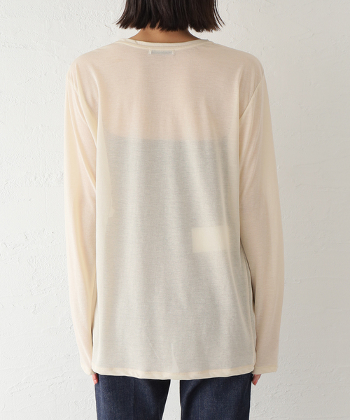 JOURNAL STANDARD（ジャーナルスタンダード）の「《追加》シアーロングＴシャツ（Tシャツ/カットソー・レディース・ホワイト/アイボリー・FREE）」の6枚目の写真