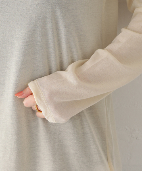 JOURNAL STANDARD（ジャーナルスタンダード）の「《追加》シアーロングＴシャツ（Tシャツ/カットソー・レディース・ホワイト/アイボリー・FREE）」の10枚目の写真