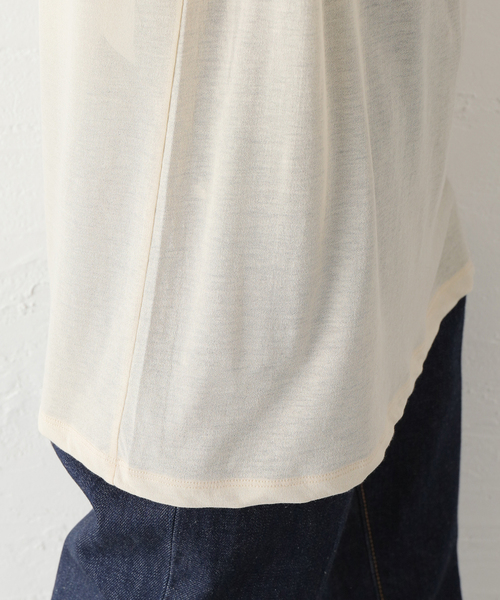 JOURNAL STANDARD（ジャーナルスタンダード）の「《追加》シアーロングＴシャツ（Tシャツ/カットソー・レディース・ホワイト/アイボリー・FREE）」の8枚目の写真