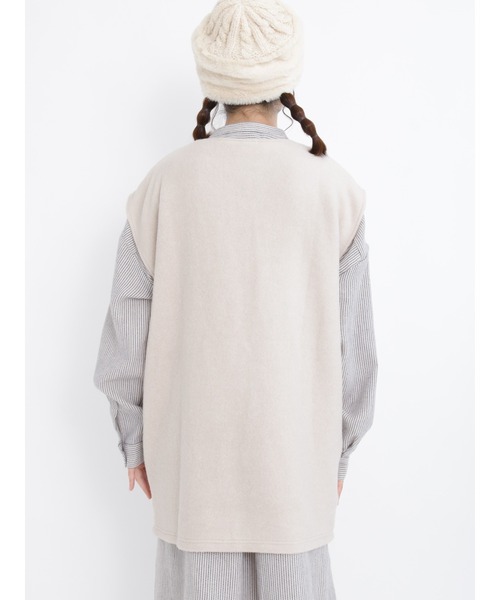 Samansa Mos2（サマンサ モスモス）の「圧縮ウール風カットベスト（ベスト・レディース・チャコール/キナリ/カーキ・ﾌﾘ-）」の9枚目の写真