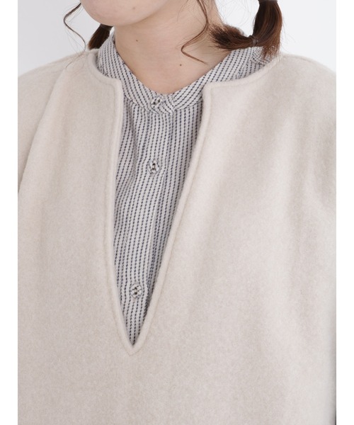 Samansa Mos2（サマンサ モスモス）の「圧縮ウール風カットベスト（ベスト・レディース・チャコール/キナリ/カーキ・ﾌﾘ-）」の15枚目の写真