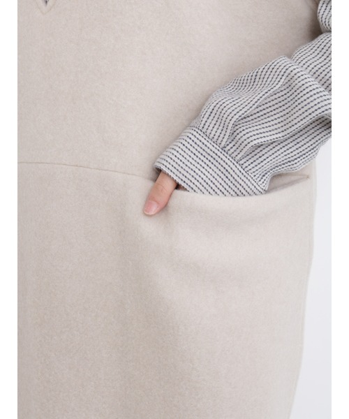 Samansa Mos2（サマンサ モスモス）の「圧縮ウール風カットベスト（ベスト・レディース・チャコール/キナリ/カーキ・ﾌﾘ-）」の14枚目の写真