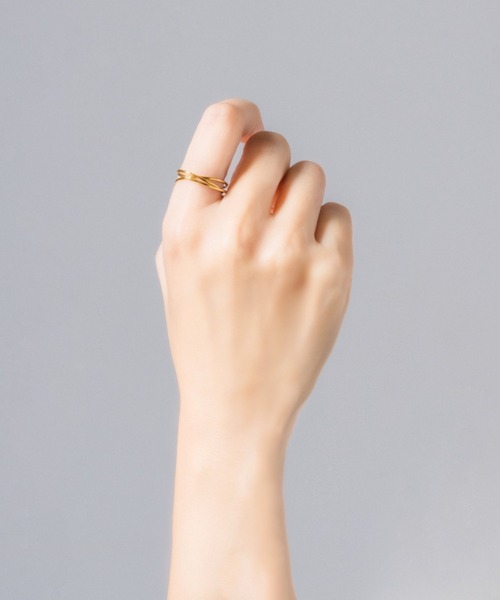 muku（ムク）の「金属アレルギー対応 1mmトリオリング/サージカルステンレス/316L（リング・レディース・ゴールド系1/シルバー×ゴールド/シルバー/ゴールド・11/9/13）」の3枚目の写真