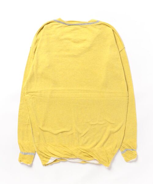 Q（キュー）の「BROS Vネックニット（ニット/セーター・レディース・ライム/アイボリー・MEDIUM）」の3枚目の写真