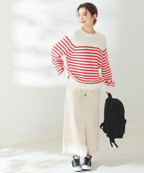 B:MING by BEAMS（ビーミングバイビームス）の「B:MING by BEAMS / リライズ ボーダー プルオーバー（ニット/セーター・レディース・サックスブルー/レッド/ネイビー・FREE）」の4枚目の写真