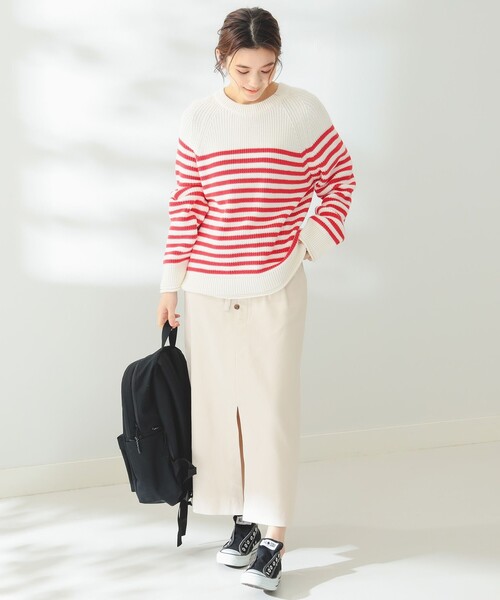 B:MING by BEAMS（ビーミングバイビームス）の「B:MING by BEAMS / リライズ ボーダー プルオーバー（ニット/セーター・レディース・サックスブルー/レッド/ネイビー・FREE）」の5枚目の写真