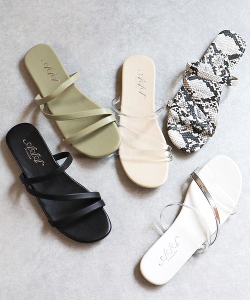 AAA+(サンエープラス)の「スクエアトゥ フラットコードサンダル 華奢ストラップサンダル(サンダル・レディース・ダークブラウン/パイソン/ブラウン/アイボリー/ブラック/ライトブルー/クリア/その他1/ライトグリーン/シルバー・M/LL/L/S)」の18枚目の写真