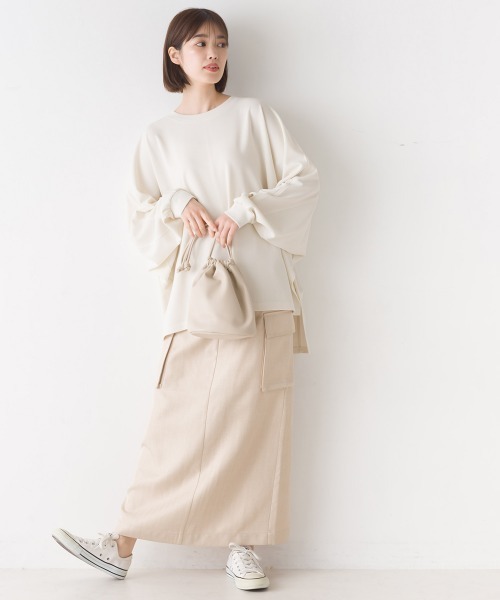 OMNES（オムネス）の「梨地ドルマンスリーブプルオーバー長袖（その他トップス・レディース・ベージュ/アイボリー/ブラック/ブルー・FREE）」の5枚目の写真