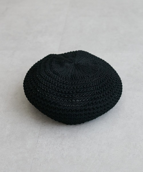 DISCOAT（ディスコート）の「柄編みクロシェベレー帽（ハンチング/ベレー帽・レディース・ブラック/ベージュ・FREE）」の8枚目の写真