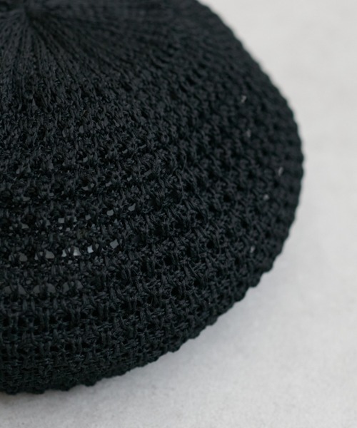 DISCOAT（ディスコート）の「柄編みクロシェベレー帽（ハンチング/ベレー帽・レディース・ブラック/ベージュ・FREE）」の4枚目の写真