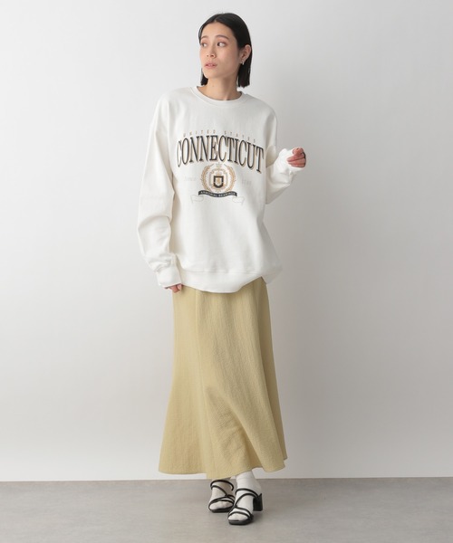 LOWRYS FARM(ローリーズファーム)の「カレッジロゴウラケプルオーバーロングスリーブ 177900(スウェット・レディース・チャコールグレー/ホワイト/グレー/グリーン・FREE)」の5枚目の写真