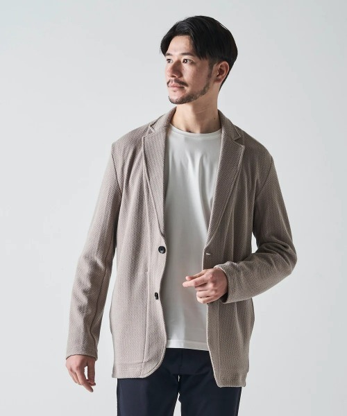 TETE HOMME（テットオム）の「ふくれへリンボンカットジャケット（テーラードジャケット・メンズ・チャコールグレー/ベージュ/ブラック・LARGE/MEDIUM/X-LARGE）」の3枚目の写真