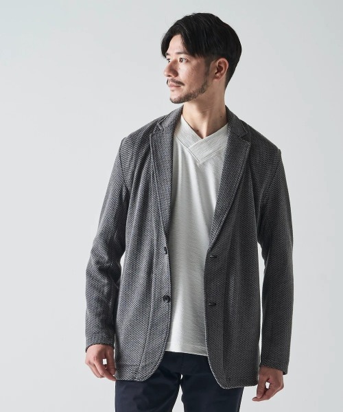 TETE HOMME（テットオム）の「ふくれへリンボンカットジャケット（テーラードジャケット・メンズ・チャコールグレー/ベージュ/ブラック・LARGE/MEDIUM/X-LARGE）」の7枚目の写真