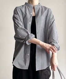 COMMONWARE:ビッグサイズバンドカラーシャツL/S