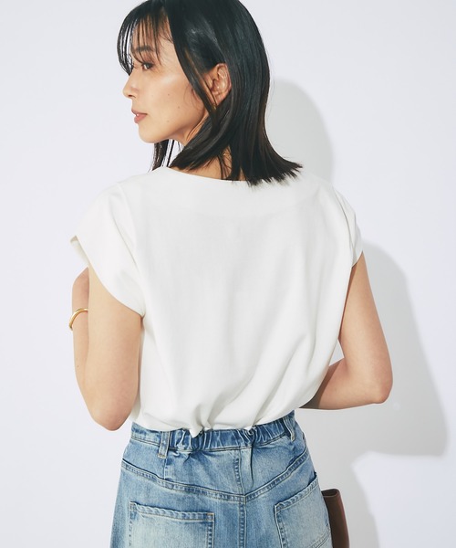 RIVE DROITE（リヴドロワ）の「Vネックタックフレンチカットソー（Tシャツ/カットソー・レディース・チャコールグレー/ミント/ライトベージュ/オフホワイト・FREE）」の14枚目の写真