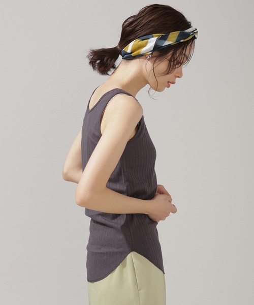 NANO universe(ナノユニバース)の「Anti Soaked 汗染み防止 リブタンクトップ(タンクトップ・レディース・グレー系その他4/チャコール/アイボリー/ブラック・Ⅱ/Ⅰ)」の17枚目の写真