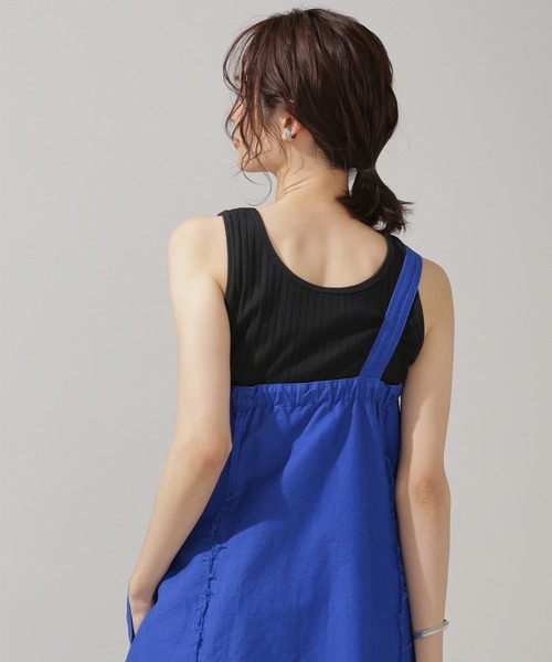 NANO universe(ナノユニバース)の「Anti Soaked 汗染み防止 リブタンクトップ(タンクトップ・レディース・グレー系その他4/チャコール/アイボリー/ブラック・Ⅱ/Ⅰ)」の20枚目の写真