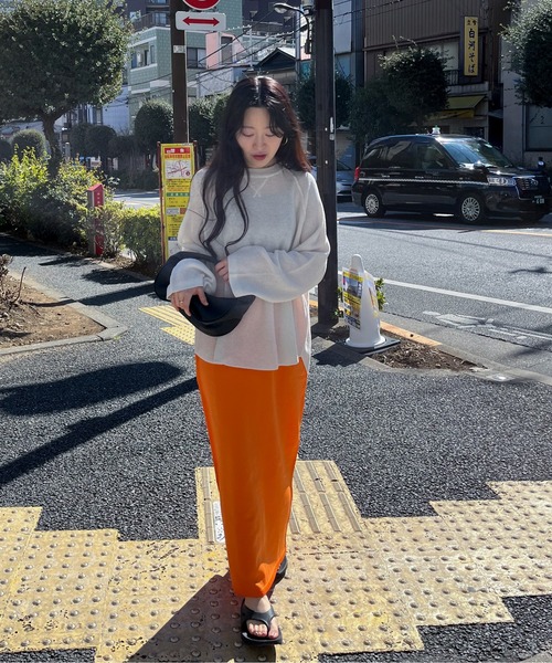 feepur（フェピュール）の「【ハンドウォッシャブル/セットアップ可】ライトウェイトカラータイトスカート（スカート・レディース・ブラック/ブルー/ブラウン/パープル/オレンジ・MEDIUM）」の6枚目の写真