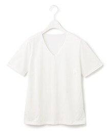 【洗える】スーペリアジャージー Vネック半袖プルオーバー