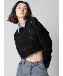 【APL×"y2k"】メッシュショートニット