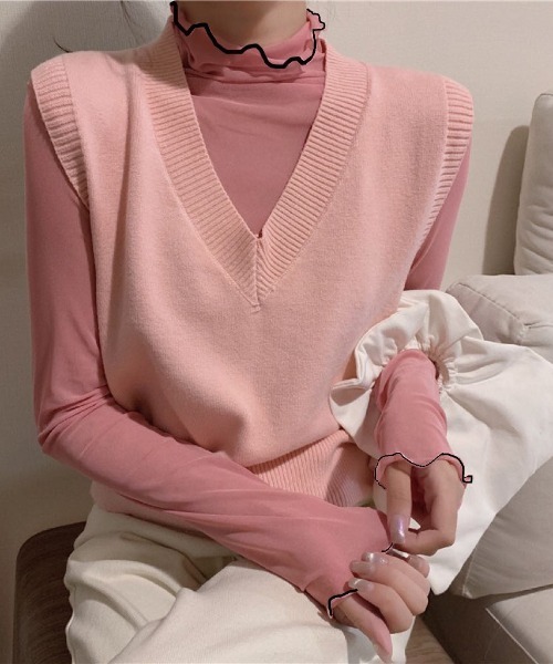 Achic(アシック)の「パイピング配色シアーメロートップス(Tシャツ/カットソー・レディース・イエロー/オレンジ/パープル/ホワイト/グリーン/ブルー/ブラック/アイボリー/ピンク・M)」の11枚目の写真