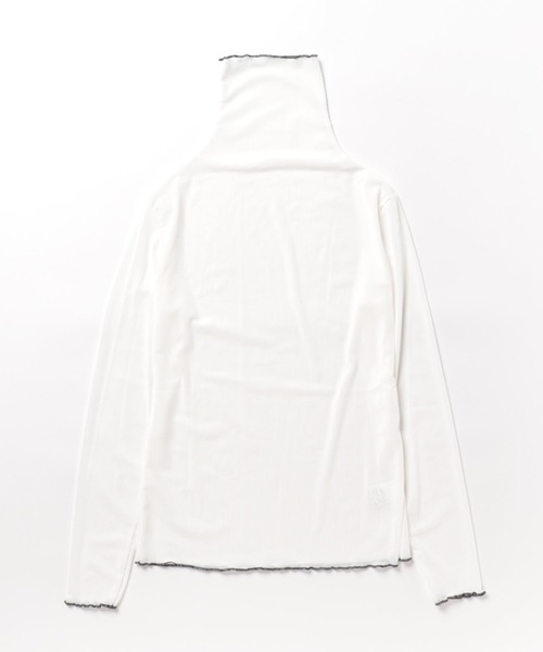 Achic(アシック)の「パイピング配色シアーメロートップス(Tシャツ/カットソー・レディース・イエロー/オレンジ/パープル/ホワイト/グリーン/ブルー/ブラック/アイボリー/ピンク・M)」の12枚目の写真