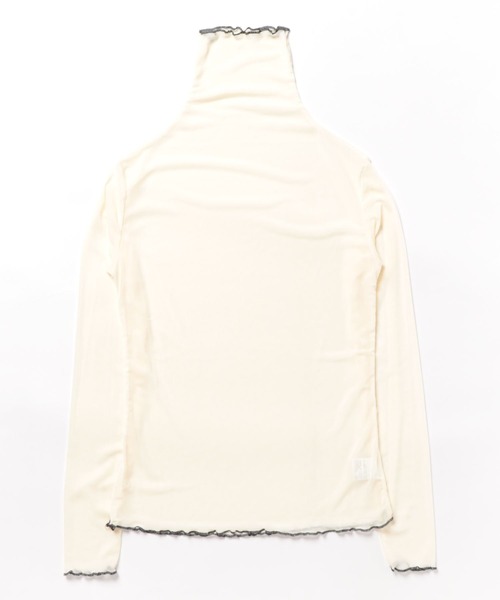 Achic(アシック)の「パイピング配色シアーメロートップス(Tシャツ/カットソー・レディース・イエロー/オレンジ/パープル/ホワイト/グリーン/ブルー/ブラック/アイボリー/ピンク・M)」の13枚目の写真