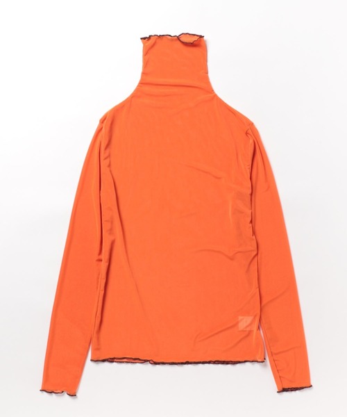 Achic(アシック)の「パイピング配色シアーメロートップス(Tシャツ/カットソー・レディース・イエロー/オレンジ/パープル/ホワイト/グリーン/ブルー/ブラック/アイボリー/ピンク・M)」の15枚目の写真